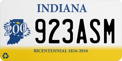 IN license plate 923ASM