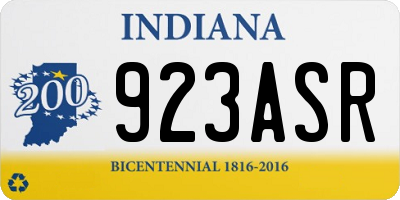 IN license plate 923ASR