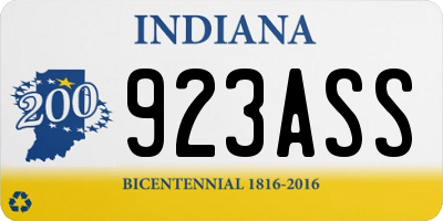 IN license plate 923ASS