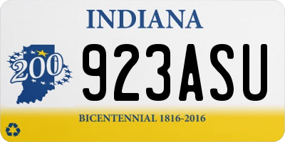 IN license plate 923ASU