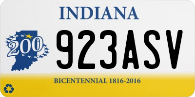 IN license plate 923ASV