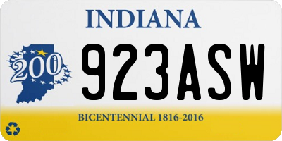 IN license plate 923ASW