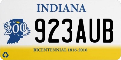 IN license plate 923AUB