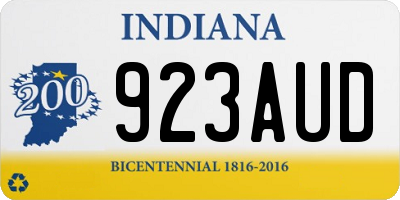IN license plate 923AUD