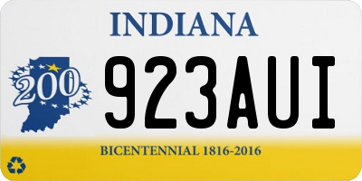 IN license plate 923AUI