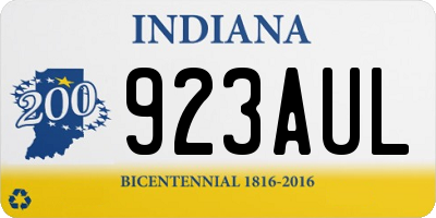 IN license plate 923AUL