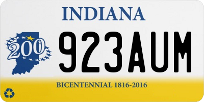 IN license plate 923AUM
