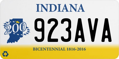 IN license plate 923AVA