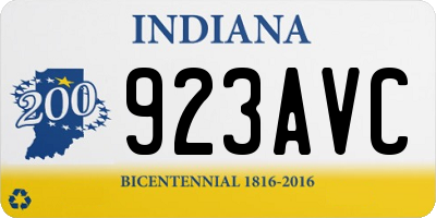 IN license plate 923AVC