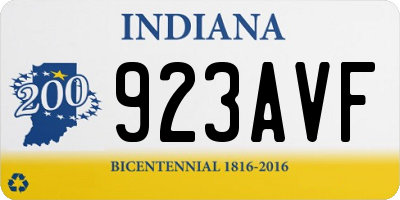 IN license plate 923AVF
