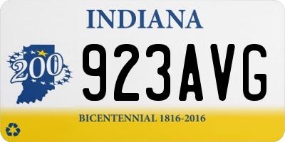 IN license plate 923AVG