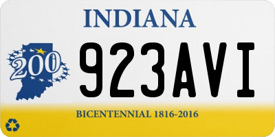 IN license plate 923AVI