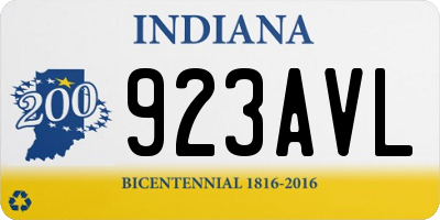 IN license plate 923AVL