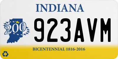 IN license plate 923AVM