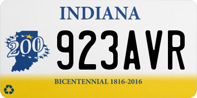 IN license plate 923AVR