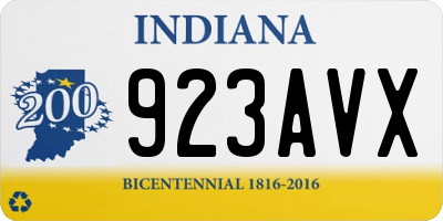 IN license plate 923AVX