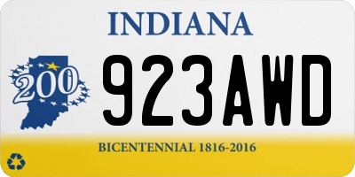 IN license plate 923AWD