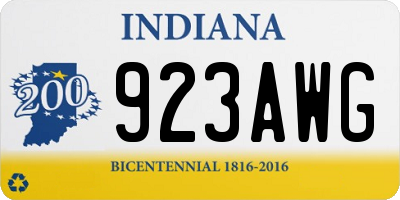 IN license plate 923AWG