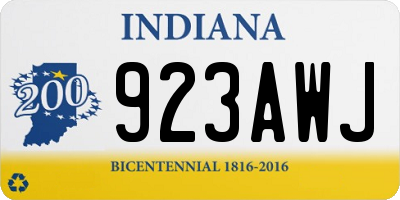 IN license plate 923AWJ