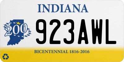 IN license plate 923AWL