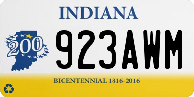 IN license plate 923AWM