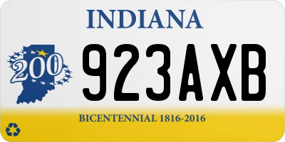 IN license plate 923AXB