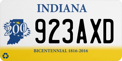 IN license plate 923AXD