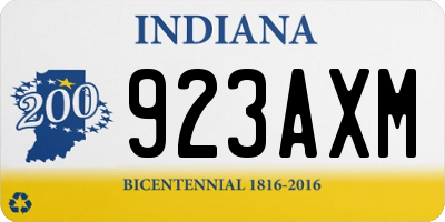 IN license plate 923AXM