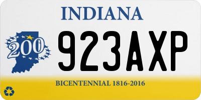 IN license plate 923AXP