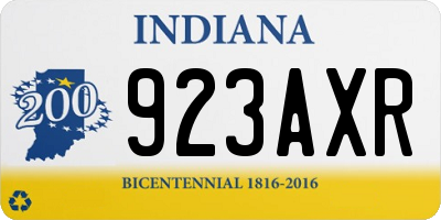 IN license plate 923AXR