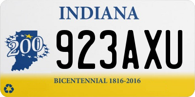 IN license plate 923AXU