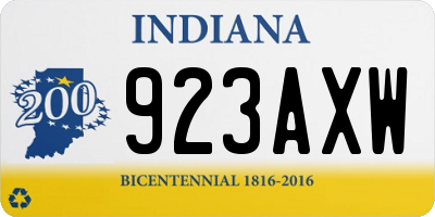 IN license plate 923AXW