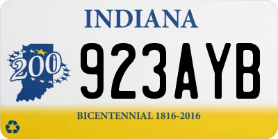 IN license plate 923AYB
