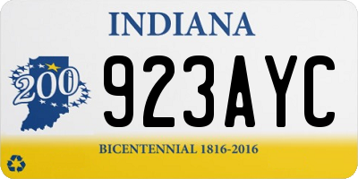 IN license plate 923AYC