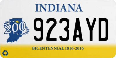 IN license plate 923AYD