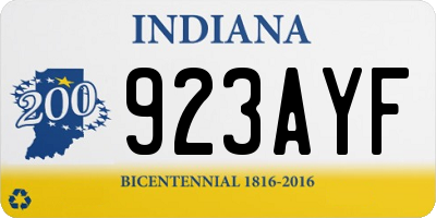 IN license plate 923AYF