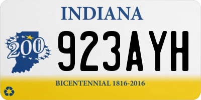 IN license plate 923AYH