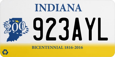 IN license plate 923AYL