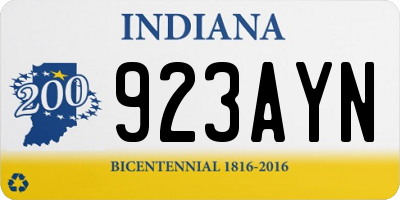 IN license plate 923AYN