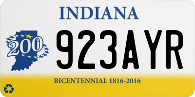 IN license plate 923AYR