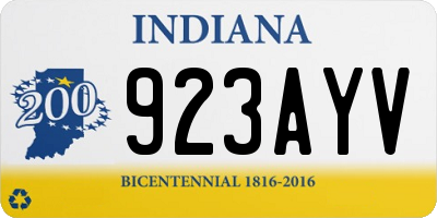 IN license plate 923AYV