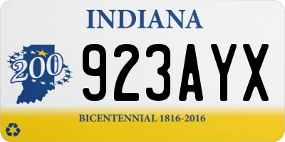 IN license plate 923AYX