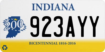 IN license plate 923AYY