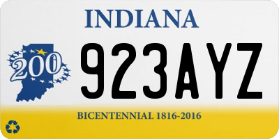 IN license plate 923AYZ