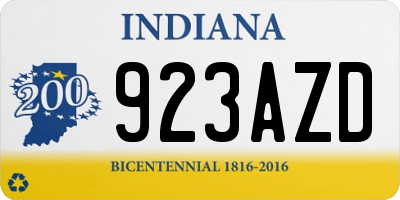 IN license plate 923AZD