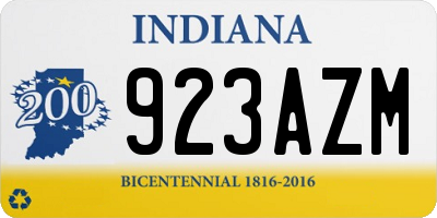 IN license plate 923AZM