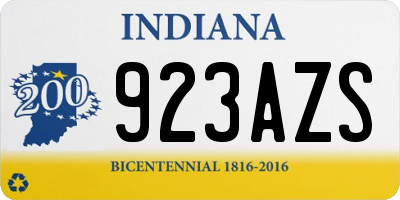IN license plate 923AZS