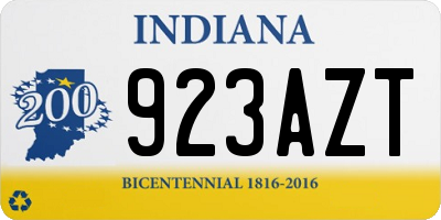 IN license plate 923AZT