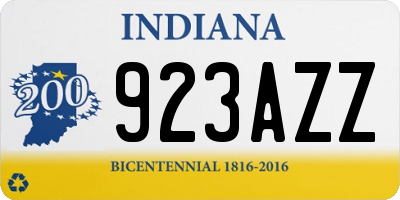 IN license plate 923AZZ