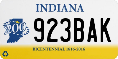 IN license plate 923BAK
